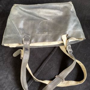 blue grey leather /canvas GSTAR bag